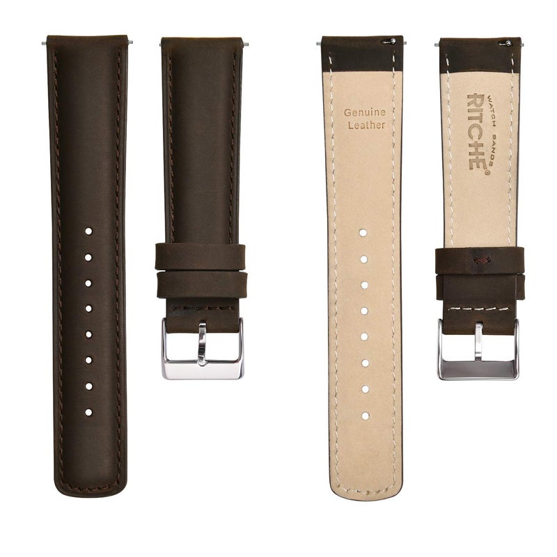 Ritche 20mm Leather Watch Band Quick Release Leather Watch Strap Compatible with Timex Weekender 40mm / Citizen BN0150-28E Watch Bands for Men Women - Coffee, White Elephant Gifts, Stocking Stuffers for Men, Father's Day gifts - Image 5